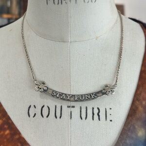 Coreterno Engraved Sterling Silver "STAY PUNK" Necklace